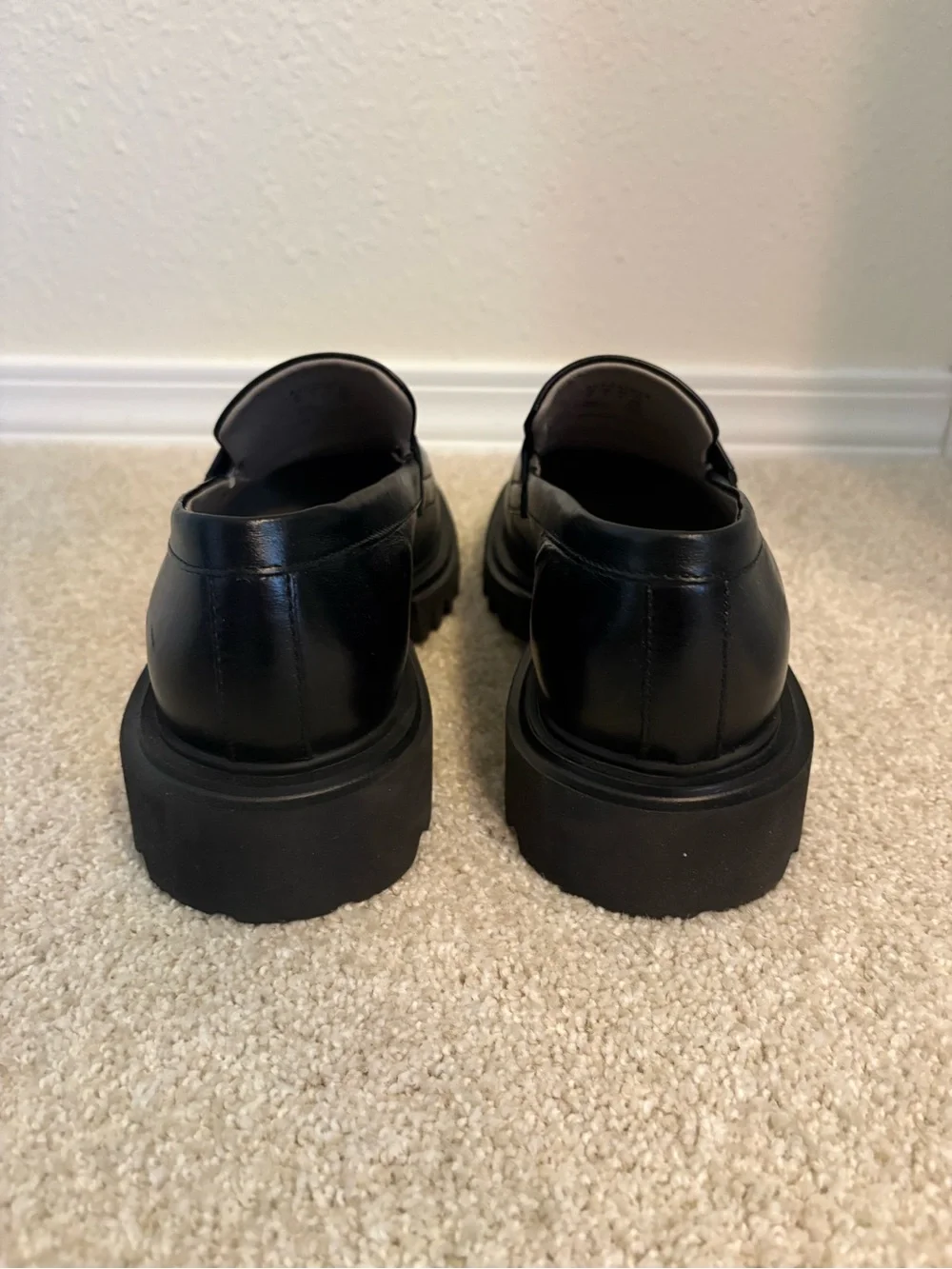 AllSaints Lola Lug Sole Penny Loafer - Black, size 8